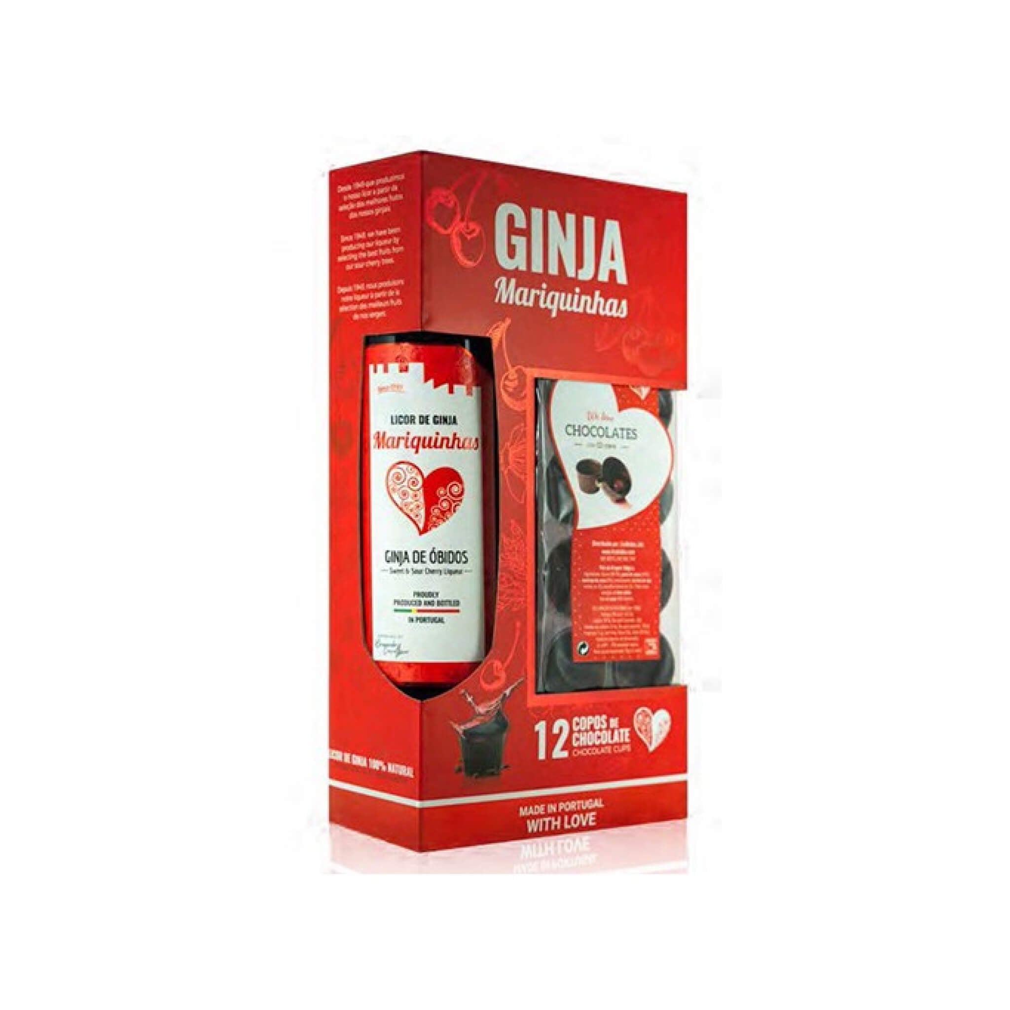 Ginja und 12 Schokogläser (0.5l) - LicObidos - Quintas de Portugal